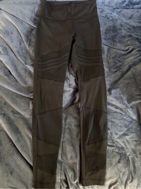 lululemon athletica Black Moto-Panel Leggings